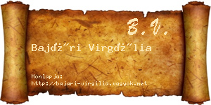 Bajári Virgília névjegykártya